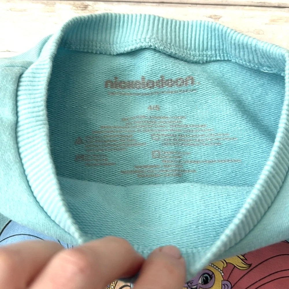 Shimmer & Shine Girls 4/5 Girls Light Blue Crewneck Sweatshirt Top 4t 5t Kids